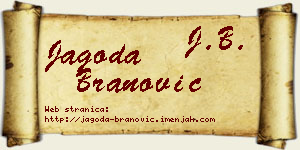 Jagoda Branović vizit kartica